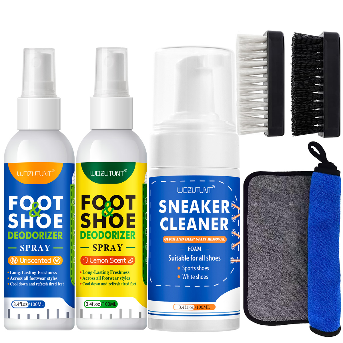 Shoe Cleaning Brush - WOZUTUNT Multifunctional Shoe Deodorizing Spray or