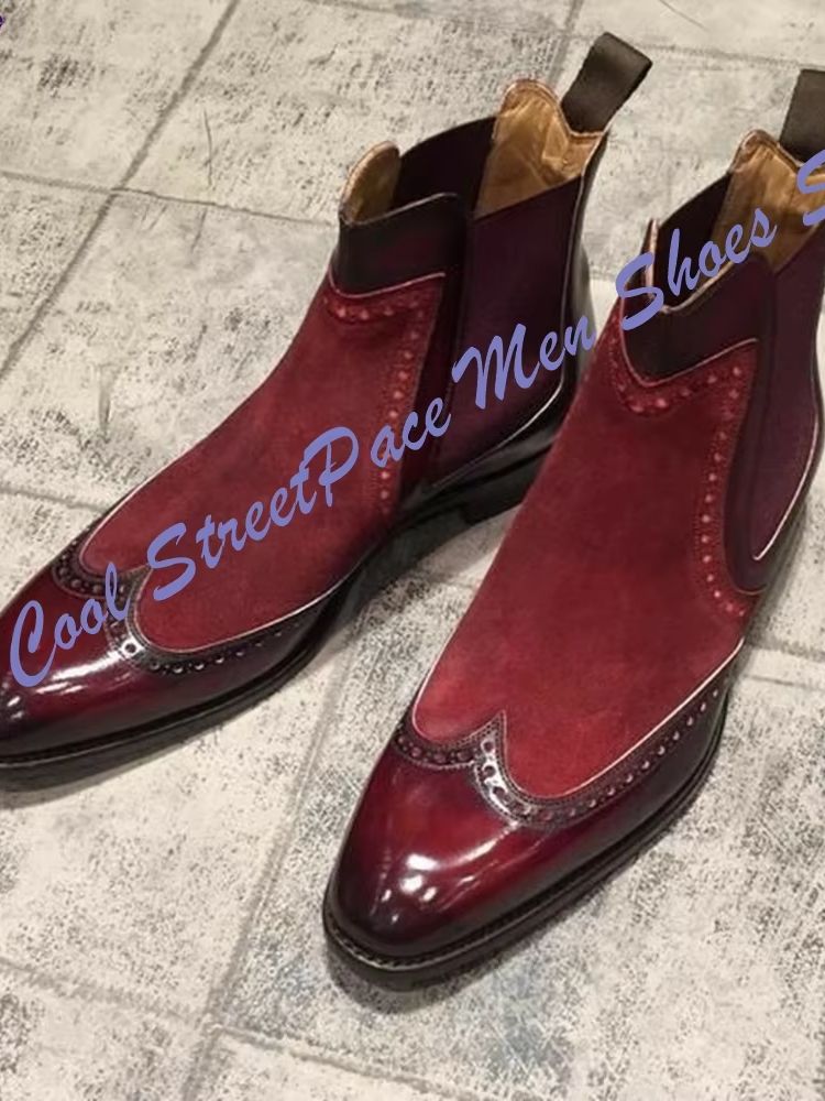 Men Vintage Red Two Tone Chels - Leather Shoe Polish review and price